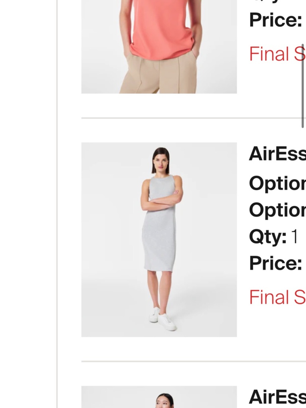 Spanx Air Essentials Tank Midi Dress Grey Size XL